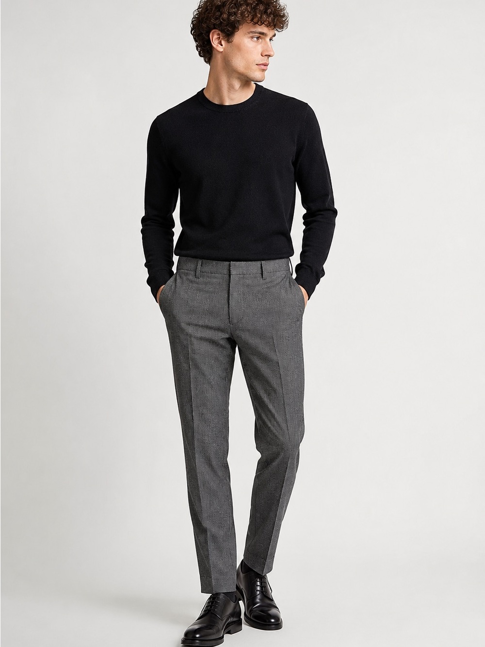 The Kooples Men’s Tailored Trousers FR 48 Black White Slim Fit NWT $315